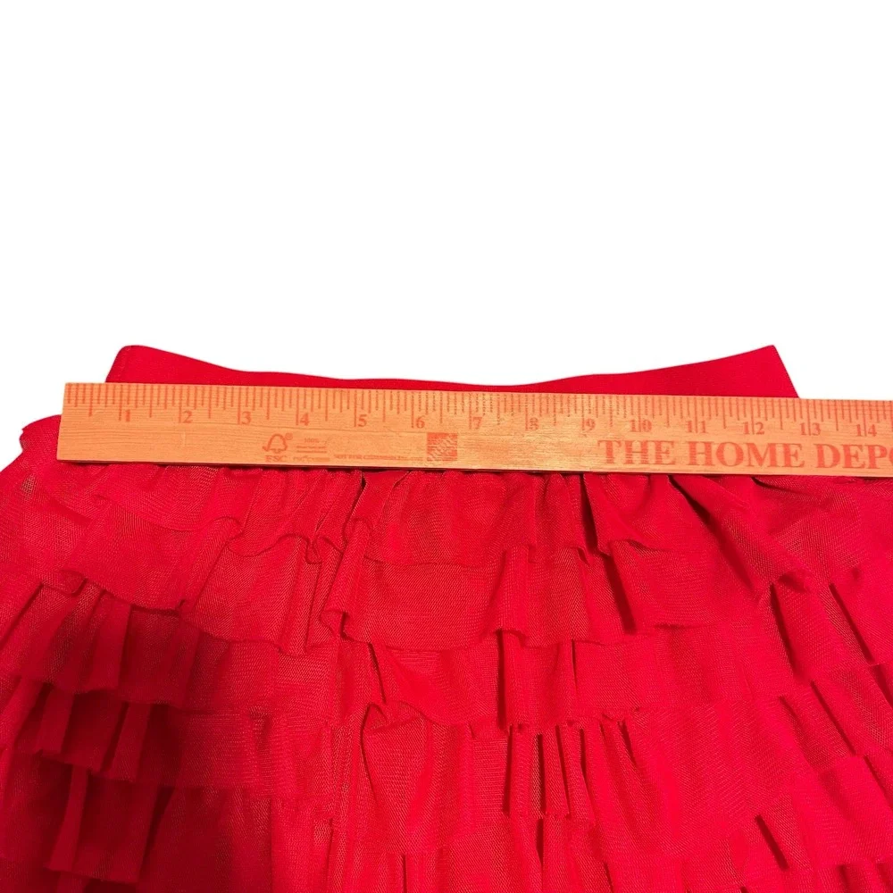 Circo Girls Red Ruffled Tiered Mesh Skirt Size XL 14-16